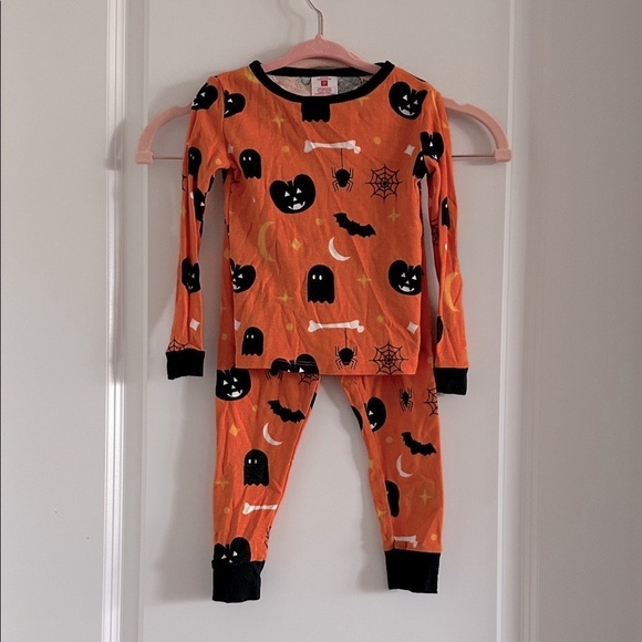 Unk Other - Kids Halloween Pajama Set - Orange and Black - Size 3T